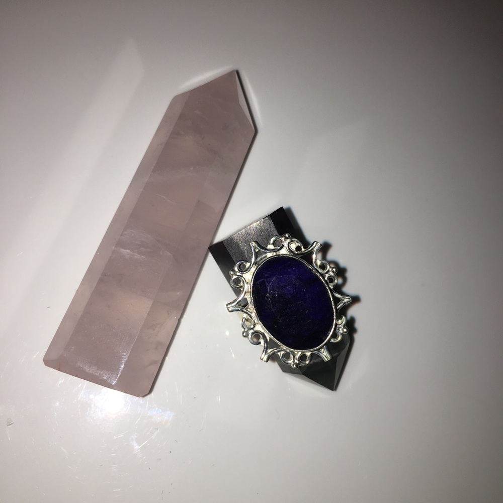 Navy Blue Genuine Sapphire Sterling Silver Ring